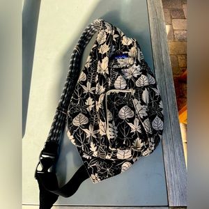 Kavu rope sling bag with leaf pattern
